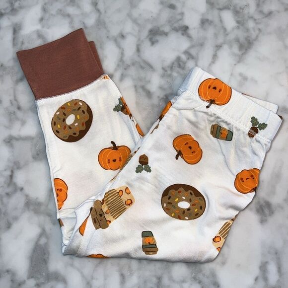 NWT ANGEL DEAR PUMPKIN THANKSGIVING FALL THEME PJ SET 6/12M - Picture 2 of 4